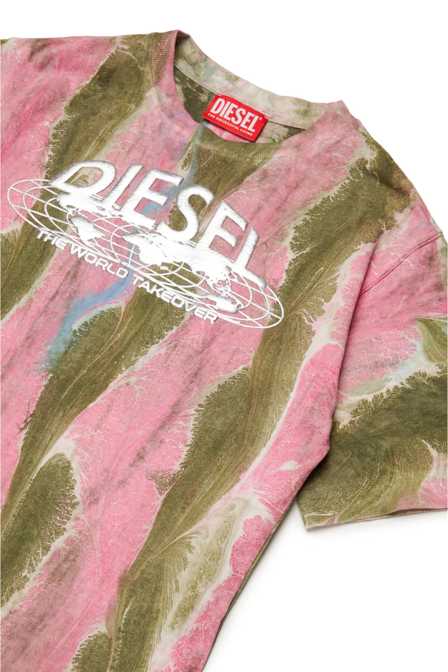 T-shirt Diesel Girocollo | Effetto Stampa Olio e Grafica Silver DIESEL l'aquilone